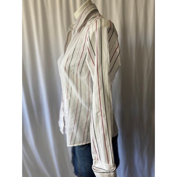 Marks & Spencer Striped Button-Up Blouse - Size UK 14 (US 10) - Picture 5 of 11